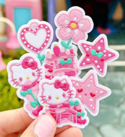 Patchs brodés thermocollants roses mignons Kawaii en gros, appliques décoratives Y2K style Preppy pour vêtements, sacs à dos, jeans, réparation DIY