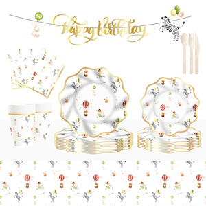 Decoraciones para Fiesta Temática de Carnaval DAMAI, Platos y Servilletas de Circo, Vajilla para Fiesta de Cumpleaños de Circo, Suministros para Fiesta de Circo para 8 Personas - Product Image 1