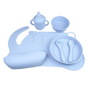 Ensemble d'alimentation pour bébé en silicone, 7 pièces, sans BPA, ustensiles de qualité alimentaire pour bébés de 0 à 12 mois - Product Image 2