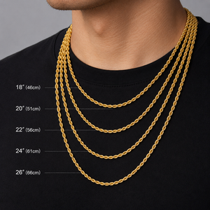 สร้อยคอเชือกถักสแตนเลสชุบทอง 18K ขนาด 2.5-6 มม. สำหรับทุกเพศทุกวัย เหมาะสำหรับวันครบรอบ (ขายส่ง) - Product Image 4