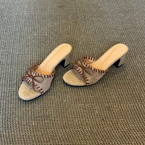 Sandalias de Tacón con Punta Abierta y Diseño de Mula en Gamuza, Transpirables, a la Moda, para Primavera, Envío Directo - Product Image 6