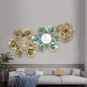 <strong>Wall</strong> <strong>Decor</strong> Nordic Flower Mirror Bedroom <strong>Living</strong> <strong>Room</strong> Hanging <strong>Metal</strong> Modern Accents Gold Luxury Art Decorative Home <strong>Wall</strong> <strong>Decor</strong> - Product Image 2