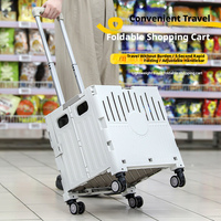 Carrito Plegable y Ligero para Mascotas, Perros Pequeños/Medianos y Gatos, con 4 Ruedas, para Paseos y Viajes al Aire Libre