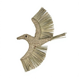 Décoration murale en herbe de mer naturelle, animaux volants tissés à la main, décoration murale animale, style bohème, ferme, rustique, décoration intérieure - Product Image 5