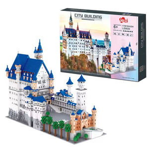 Nouvel ensemble de micro-blocs de construction Château de Pierre du Cygne, célèbre modèle d'architecture allemande, jouet Zhegao Lezi en gros - Product Image 1