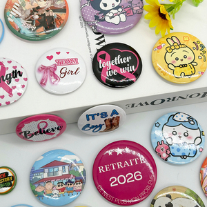 Badges métalliques en gros d'usine, épingles personnalisées avec logo, badges bouton en métal, épingles personnalisées avec texte et image, épingles à revers, boutons métalliques - Product Image 2