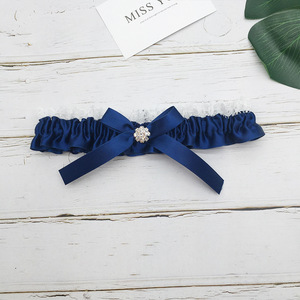 Sexy satén nupcial <span class=keywords><strong>liga</strong></span> con diamantes de imitación y nudo de lazo de encaje de novia de la <span class=keywords><strong>boda</strong></span> - Product Image 6