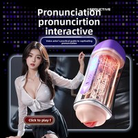 Godet de masturbation à motifs imprimés, vibrations activées par la voix, entraîneur de pénis automatique, jouet sexuel pour hommes, vente en gros, Ningbo