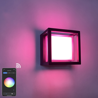 Applique murale LED RGBW Tuya WiFi, étanche IP65, en aluminium et acrylique, intelligente, pour jardin, dimmable via APP, pour extérieur, villa, patio