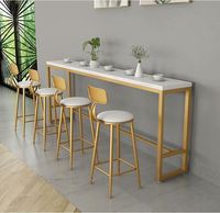 Multi taille Simple bar table et chaise combinaison de simple moderne d'art de fer en bois massif salon bar décontracté haut table
