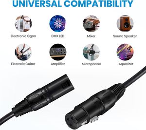 Professionnel 3m 5m <span class=keywords><strong>10m</strong></span> 50m 100m <span class=keywords><strong>Xlr</strong></span> vers <span class=keywords><strong>Xlr</strong></span> Microphone équilibré connecteur 3Pin câble Audio haute qualité mâle à femelle câble <span class=keywords><strong>Xlr</strong></span> - Product Image 2