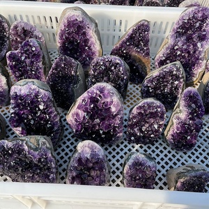Geo ametista brasileiro atacadista Reiki Ametista Geodes Cristais Cura pedras Cluster Para Casa feng shui Decoração - Product Image 4