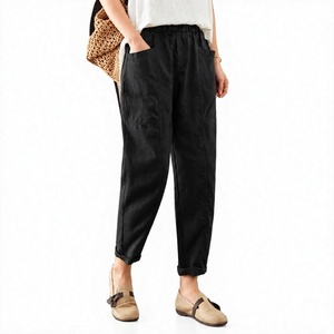Olive Green 100% <b>Linen</b> Women's Pants Comfortable Loose Fit Mid Waist Flat Front Style Sustainable for Yoga Summer New Trouser - Product Image 5