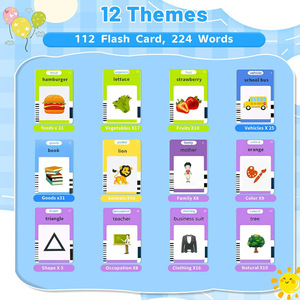 Cartões Cognitivos de Plástico Personalizados Brinquedo Educacional para Crianças Máquina Leitora de Flashcards com 112 Cartões Recursos Musicais e de Fala - Product Image 3