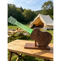 Nouvelle lampe LED RGB en forme de guitare en bois massif, alimentée par piles, avec haut-parleur, veilleuse pour l'écoute à la maison ou en extérieur