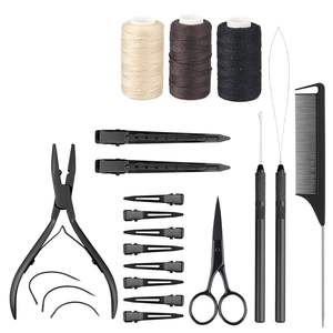 Pinzas Obexa de Acero Inoxidable Negro para Extensiones de Cabello, Herramienta para Colocar y Retirar Cuentas de Extensiones - Product Image 1