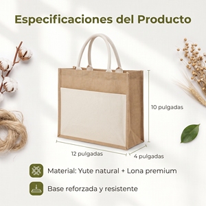 Bolso Tote Personalizable de Yute y Lona, Diseño Elegante y Sostenible para Supermercado y Vida Cotidiana, al por Mayor - Product Image 4