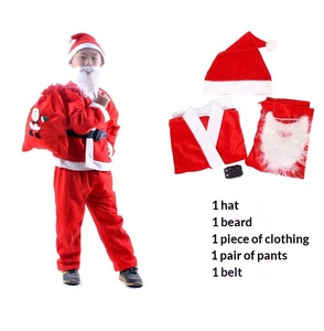 Ensemble de 5 pièces de costumes de Noël élégants <span class=keywords><strong>et</strong></span> confortables pour hommes <span class=keywords><strong>et</strong></span> femmes en tissu non tissé (chapeau, haut, pantalon) - Product Image 6