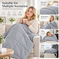 Couverture lestée respirante matelassée avec billes de verre, 100 % polyester, couverture sensorielle lourde pour la maison, le lit, le sommeil et les voyages