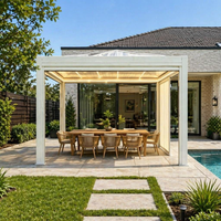 Pavillon extérieur élégant en aluminium, design moderne, gazebo avec finition résistante à la corrosion pour le jardin, les loisirs et la détente en nature