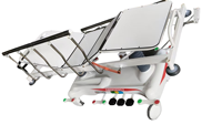 Chariot de transport pliable multifonctionnel pour patients, avec lit de transfert et support de perfusion en acier inoxydable, pour urgences hospitalières