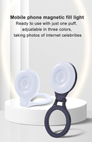 Anneau lumineux magnétique pour selfie, portable, rechargeable, éclairage LED pour téléphone portable, éclairage photographique pour l'enregistrement vidéo, léger