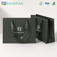 Sacs en papier écologiques de luxe avec impression de logo personnalisé, emballage artisanal pour bougies avec poignée en ruban HONPAK