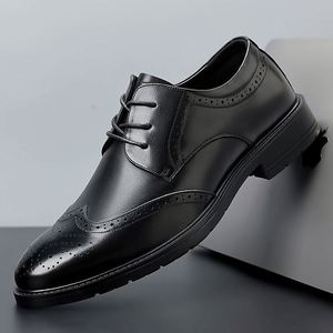 Men's Leather <b>Shoes</b> High End Spring Business Formal <b>Shoes</b> British <b>Style</b> Wedding <b>Shoes</b> and Brogues - Product Image 6
