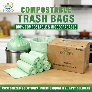 Sacchetti per Rifiuti Biodegradabili e Compostabili in Plastica Ecologica, Stampati a Colori Personalizzati, in Rotolo - Product Image 1