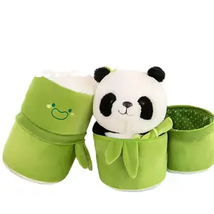 Venta directa de fábrica Tubo de bambú Panda Almohada Juguetes de peluche Suave y cómodo 3 tamaños de juguetes cómodos para bebés Regalos conmemorativos M