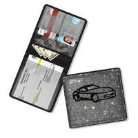 Pochette de luxe carrée en cuir JingBo avec strass pour carte d'identité et passeport, ornée de strass thermocollés pour rangement de documents de voiture dans le porte-gants