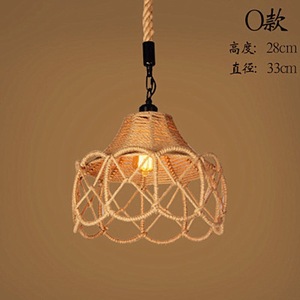 Hemp <b>Rope</b> Chandelier Bell Shape 41cm E27 Single Head For Cafe Kitchen Living Room Retro Creative Style - Product Image 4