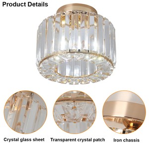 High Quality <b>Corridor</b> K9 Crystal Ceiling Lamp Restaurant Kitchen Aisle Illumination Elegant Ceiling <b>Lights</b> for Living Room - Product Image 4