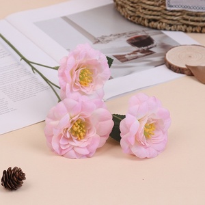 Flores Artificiales de Seda, Hibisco de 3 Cabezas, Hechas a Mano, Tacto Natural Real, Larga Duración (3-5 Años), Decoración para San Valentín, Bodas y Hogar - Product Image 6