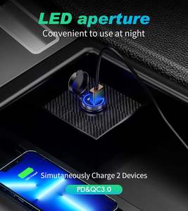 Chargeur USB Kewig de haute qualité 18W + PD45W à charge rapide QC3.0 avec double port USB-A et TYPE-C, prise de chargeur de voiture pour moto - Product Image 6