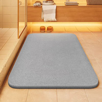 Tapis de bain en diatomite rigide, épais, couleur unie, antibactérien, anti-moisissure, séchage rapide, antidérapant, personnalisé, nouveau modèle 2026 pour salle de douche