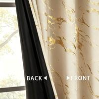 Cortinas Opacas Personalizadas en Oro Blanco con Patrón Metálico de Mármol, Aislantes Térmicas, Reductoras de Ruido, Modernas, 100% Poliéster