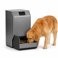 Distributeur automatique intelligent de nourriture pour animaux de compagnie USMILEPET 15L, tout en métal, avec contrôle par application WiFi, alimentation programmée et enregistrement vocal pour chien