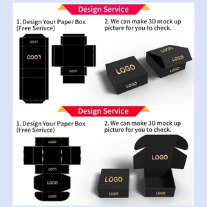 Caja Plana de Papel Negro Ecológico con Logotipo Personalizado, Embalaje Reciclable y Plegable, Artículos de Embalaje con Tamaño Personalizado y Grabado en Relieve - Product Image 3