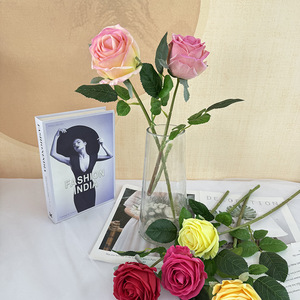 ดอกกุหลาบประดิษฐ์ Meiyu Craft Flowers ดอกกุหลาบผ้าไหมแบบเดี่ยว สไตล์ฝรั่งเศส สำหรับตกแต่งงานแต่งงาน ตกแต่งบ้าน และเป็นอุปกรณ์ประกอบฉาก - Product Image 1