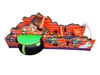 Pista de Obstáculos Inflable Comercial con Temática de Carnaval, de PVC Resistente, Juego de Desafío para Niños, Alquiler para Fiestas y Eventos al Aire Libre