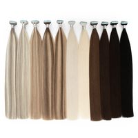 Extensions de cheveux à bandes adhésives classiques, cheveux humains vierges bruts avec cuticules alignées, sans couture, double épaisseur, longue durée