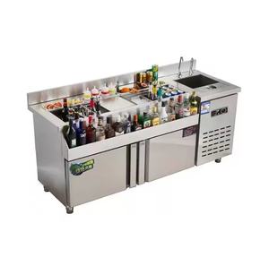 محطة الكوكتيل التجارية من الفولاذ المقاوم للصدأ مع التخزين المبرد للساقيات - Product Image 6