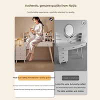 Table de toilette moderne en bois massif haut de gamme pour chambre d'hôtel, petit espace, nouveau modèle 2025, coiffeuse miroir tout-en-un, bureau de maquillage, table de chevet