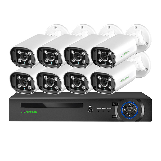 GX-PBFI-M5G-K8 Gcraftsman 16 Channel 8MP POE NVR Kit 8ch 5MP Outdoor CCTV IP Home Surveillance Security Camera System