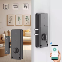Serrure de porte intelligente invisible sans clé, contrôle par carte RFID, installation DIY sans menuiserie, sans perçage, sans poinçonnage, pour intérieur