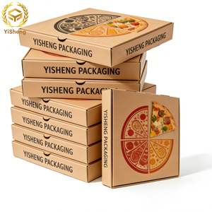 Scatola per Pizza Resistente al Calore, Biodegradabile, Ecologica, Riciclabile, con Logo Personalizzato, Imballaggio Alimentare per Consegna a <span class=keywords><strong>Domicilio</strong></span> - Product Image 3