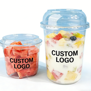 Gobelets en plastique transparent fabriqués en Chine avec couvercles, jetables, capacité 100ml 200ml 300ml, 90mm, imprimés UV pour l'emballage de snacks - Product Image 5
