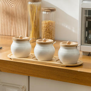 Juego de tarros de cerámica japonesa para condimentos, creativos, para el hogar, tarro para manteca, tarro para sal, tarro para chile - Product Image 4