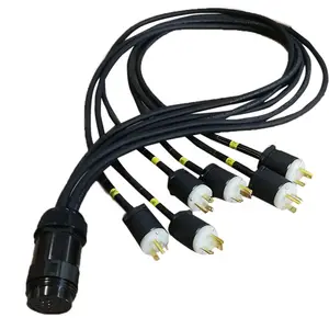 Fan out cable with 19pin socapex male/female head to 6 units Edison 15A/20A male/female connectors power cable